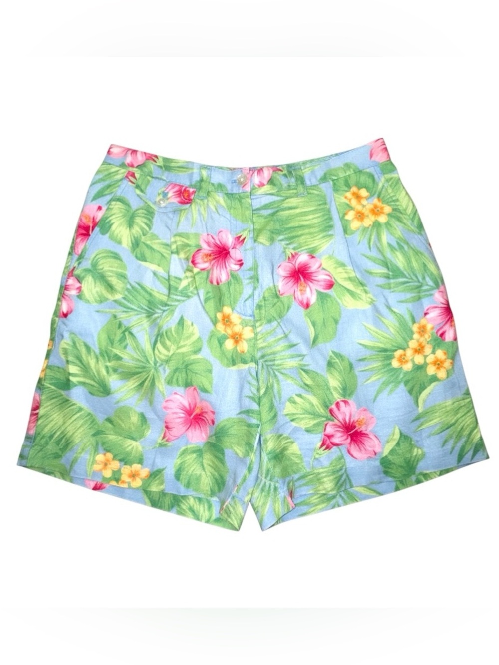 Lauren Ralph Lauren Size 10 tropical floral print 100% linen bermuda shorts - Picture 2 of 7